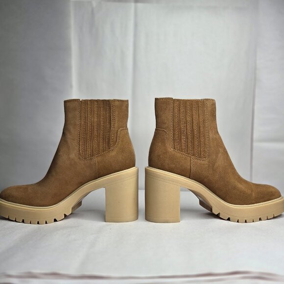 NWT Dolce Vita Women's Caster H2O Camel Suede Booties - Picture 5 of 6